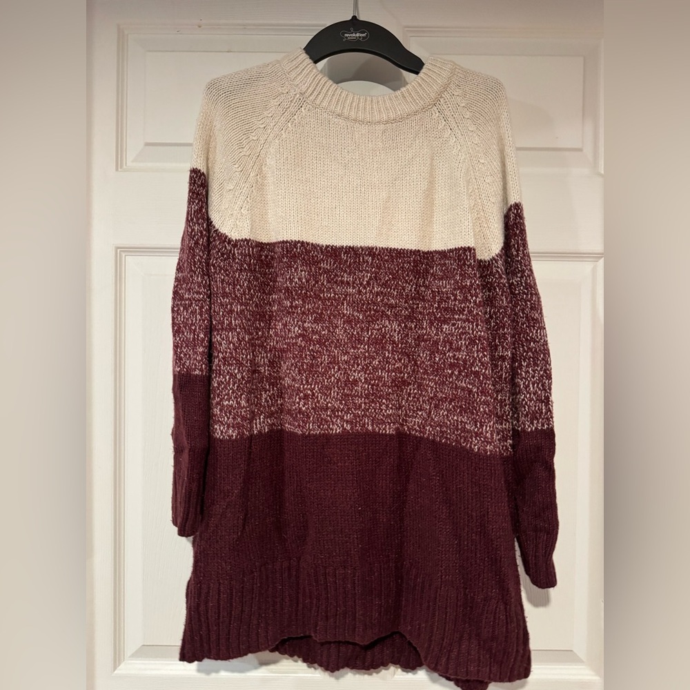 Isabel Maternity by Ingrid & Isabel Two-Tone Sweater - Cream and Burgundy